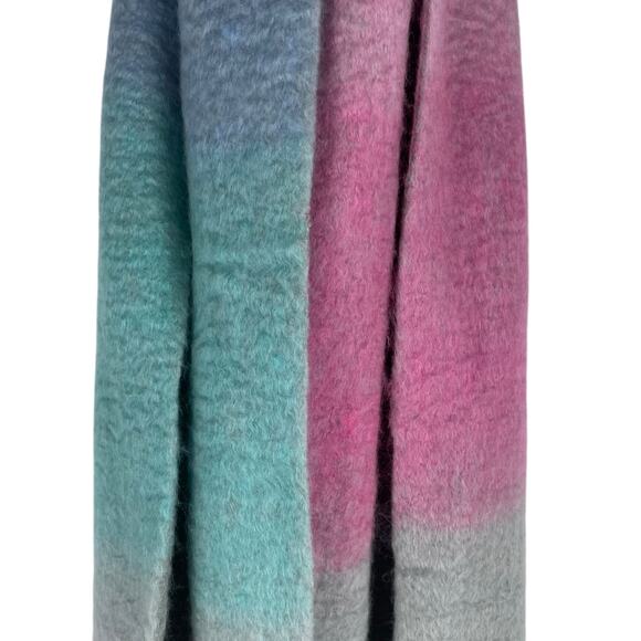 Talbots Colorblock Luxe Oversized Blanket Scarf Multi Color Pastel - Picture 9 of 10